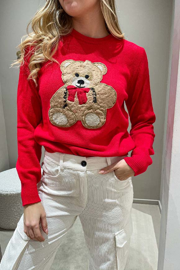 Vicolo - Maglione rosso teddy grande