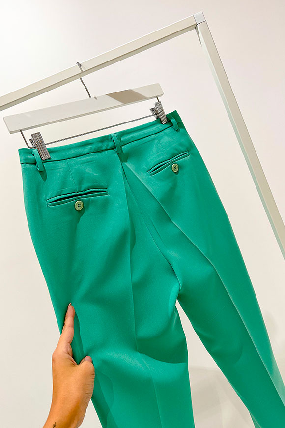 Vicolo - Water green cigarette trousers in technical fabric