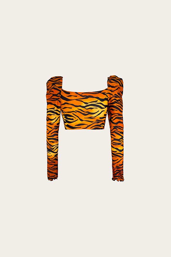 Aniye By - Elsi crop top in tiger print lycra