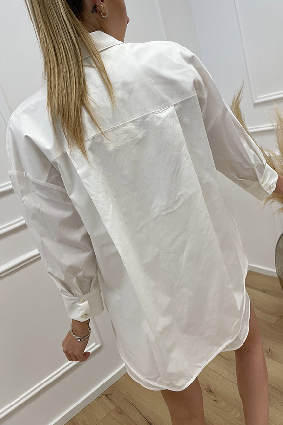 Vicolo - Camicia over bianca in cotone