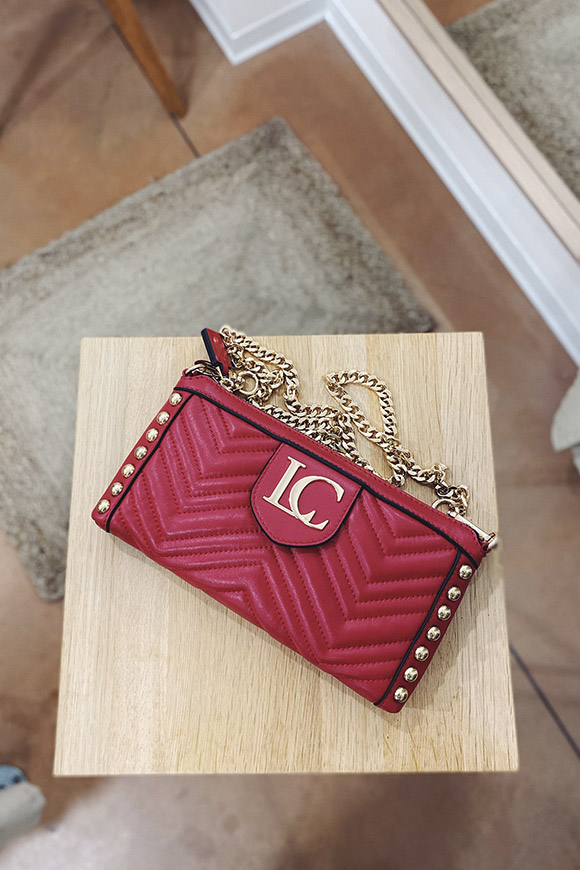 La Carrie - Candice red leather clutch bag