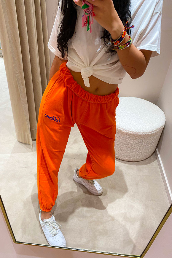 Follovers - Pantaloni joggers Kim arancio