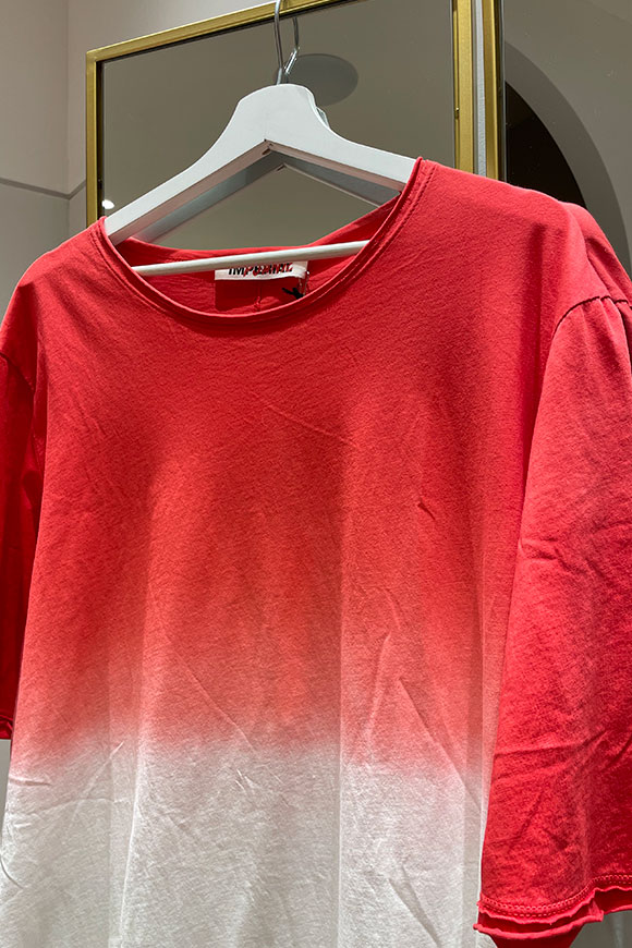 Imperial - T shirt rossa effetto candeggio