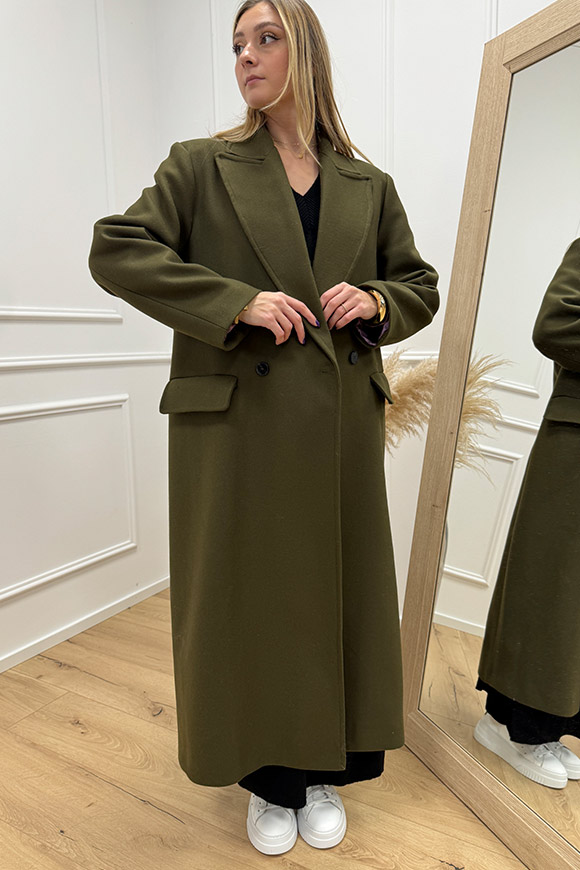 Vicolo - Cappotto lungo verde militare
