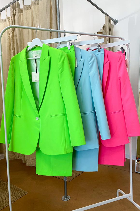 Vicolo - Fluorescent green culottes in technical fabric