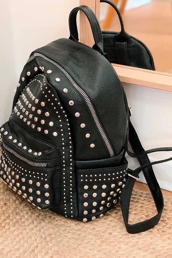 I am - Black backpack with studs