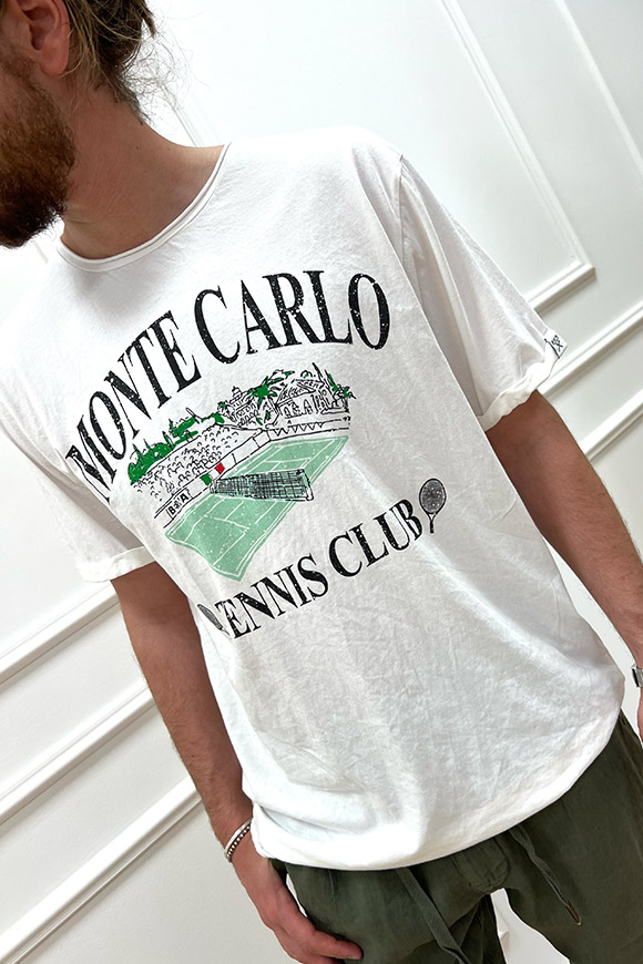 Berna - T shirt panna stampa "Tennis Club"
