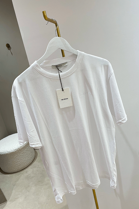 I'm Brian - Basic white t shirt with embroidered logo