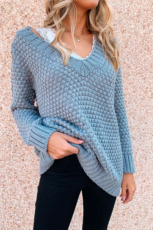 Kontatto - Gray honeycomb sweater
