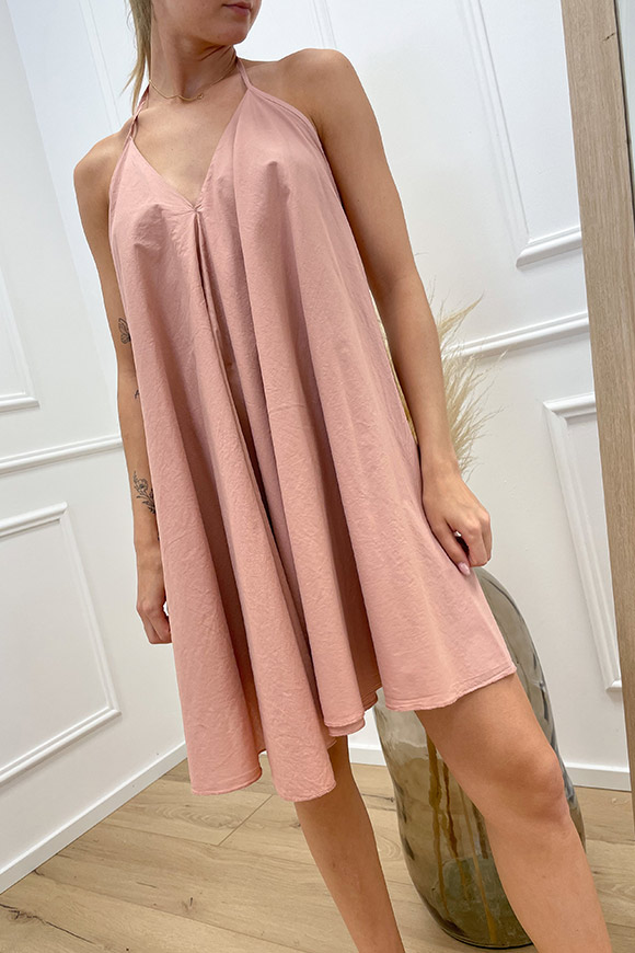 Haveone - Vestito rosa a fazzoletto in cotone