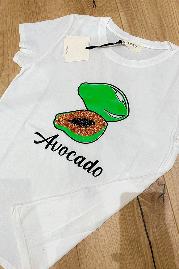 Vicolo - T shirt bianca avocado
